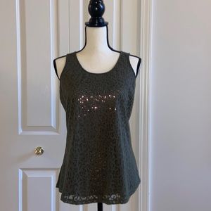THE LIMITED Sequin Cheetah Print Tank